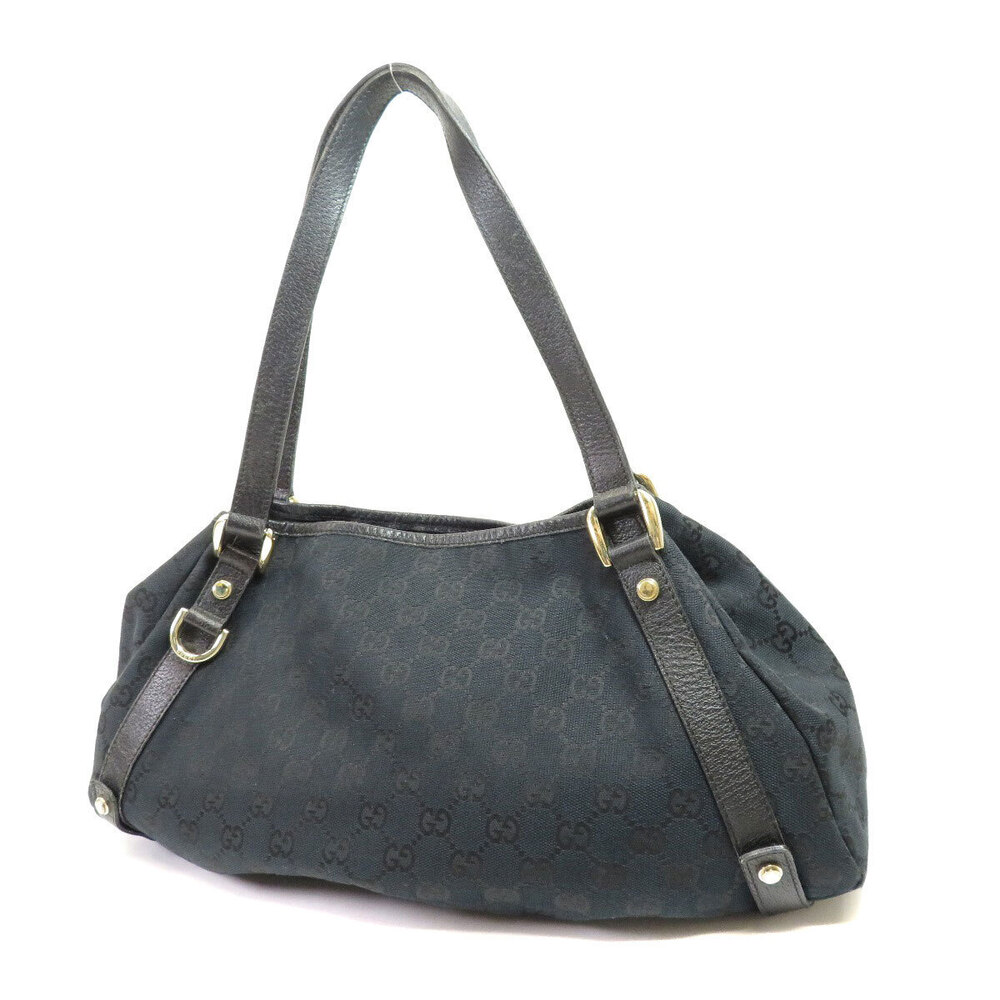 Gucci Abbey GG Black Tote monogram bag leather Monogram